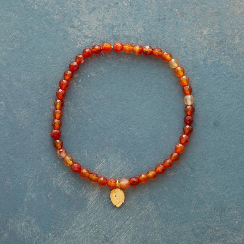 BROWN GLASS BEADS BRACELET