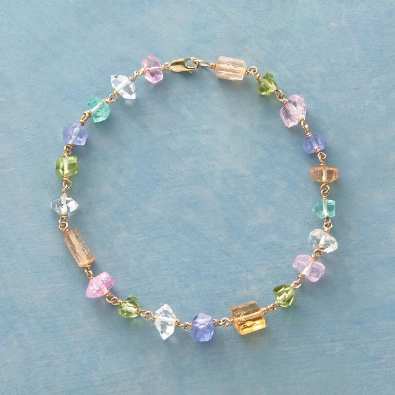 MULTI  UNCUT BEADS BRACELET