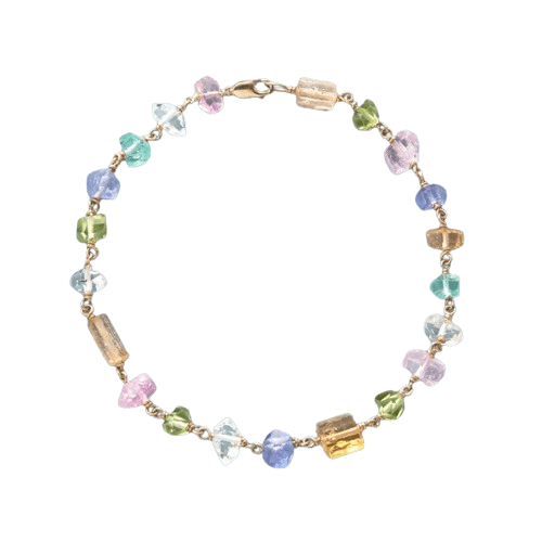MULTI  UNCUT BEADS BRACELET