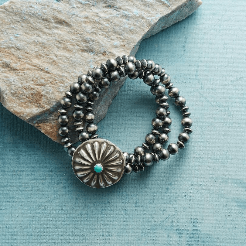 GUN METAL BEADS BRACELET