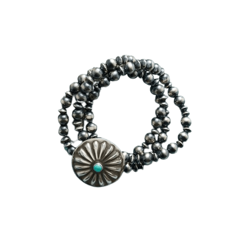 GUN METAL BEADS BRACELET