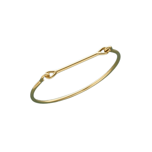 GOLD NEEDLE DESIGN METAL CUFF BRACELET