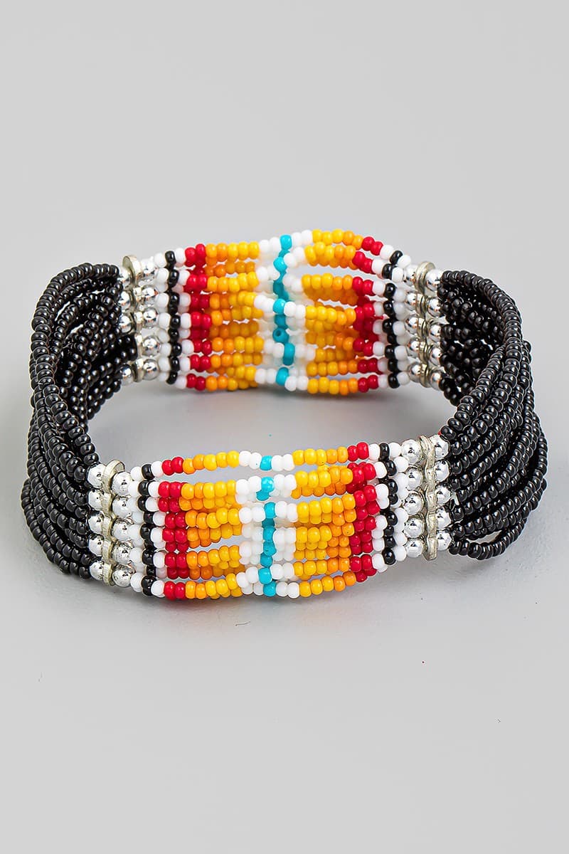 MULTI SEED BEADS BOHO STRECTH BRACELET
