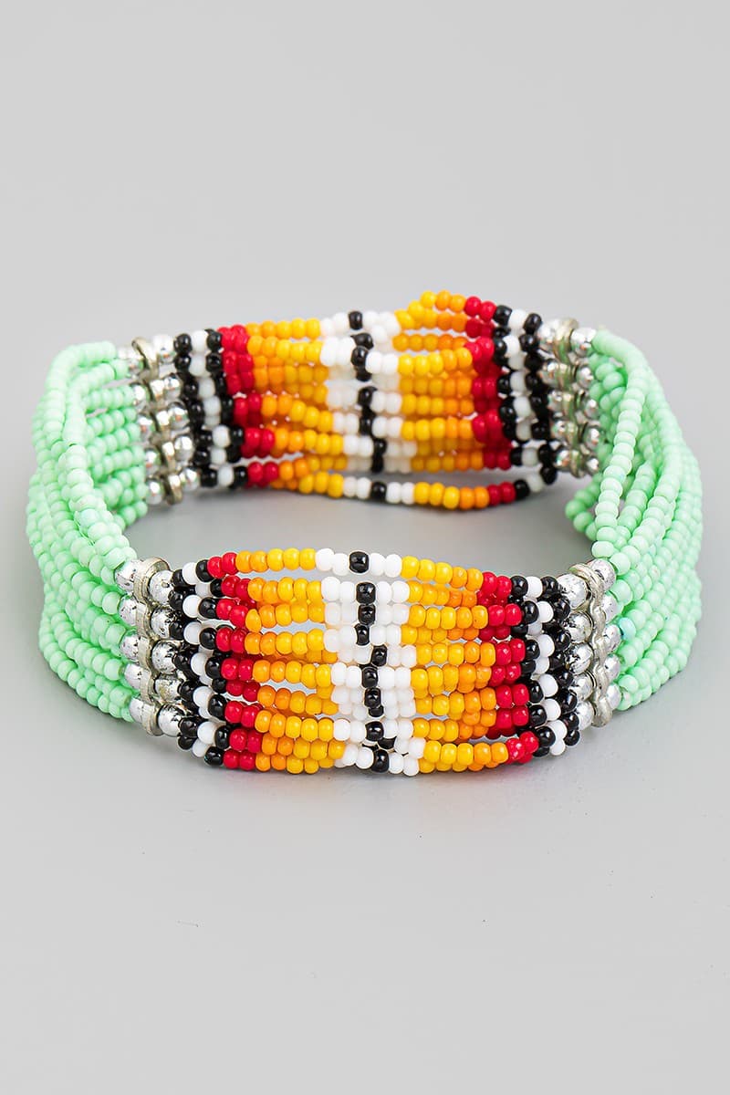 MULTI SEED BEADS BOHO STRECTH BRACELET