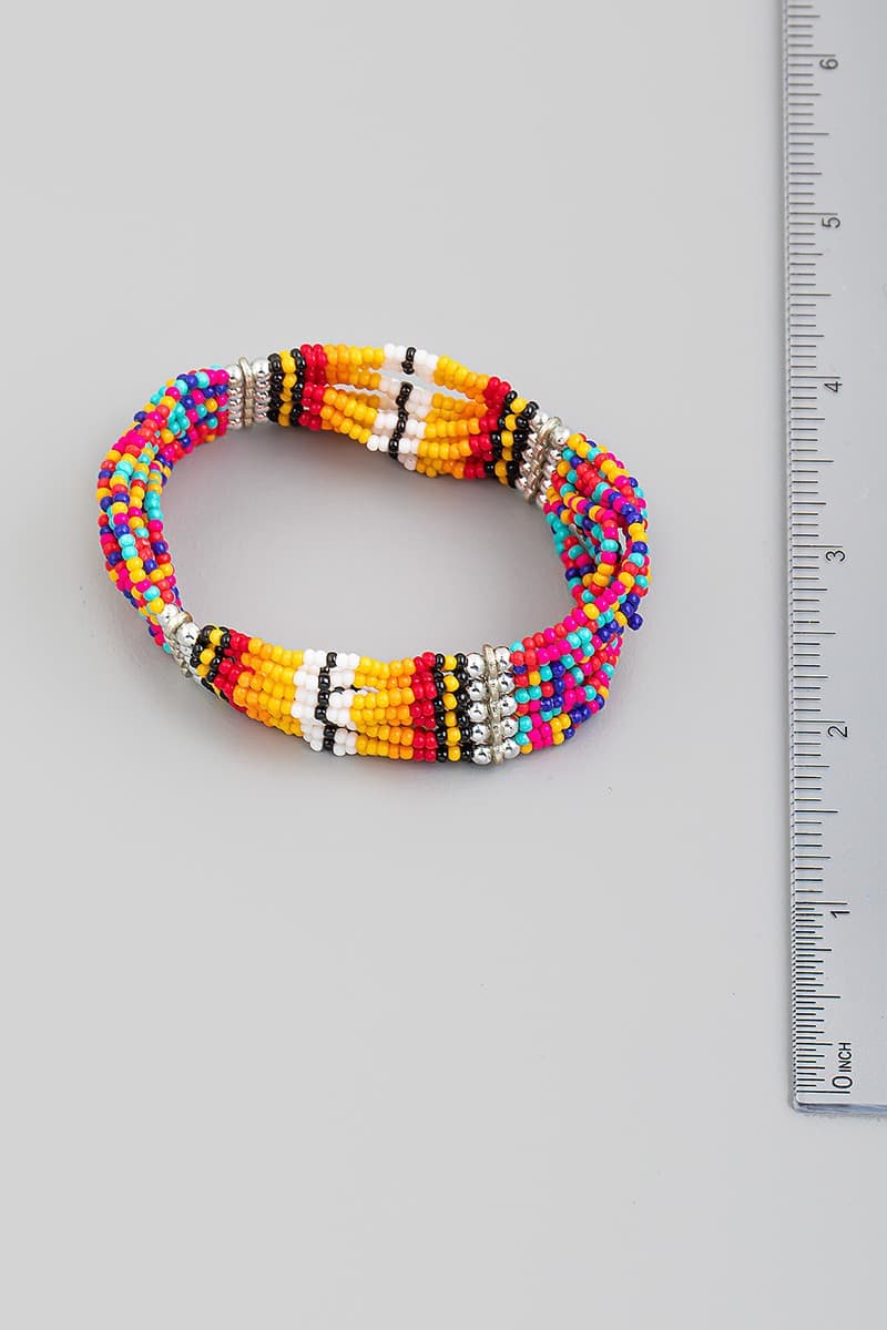 MULTI SEED BEADS BOHO STRECTH BRACELET