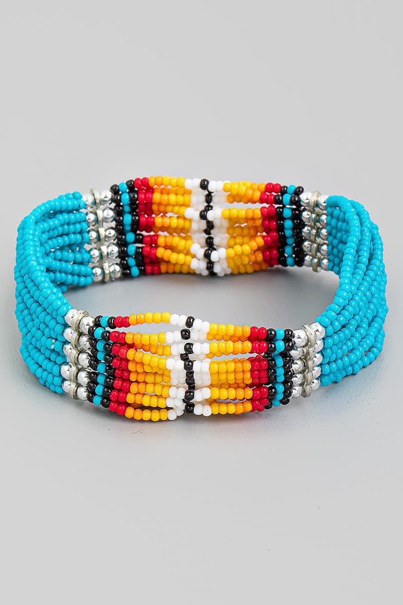 MULTI SEED BEADS BOHO STRECTH BRACELET