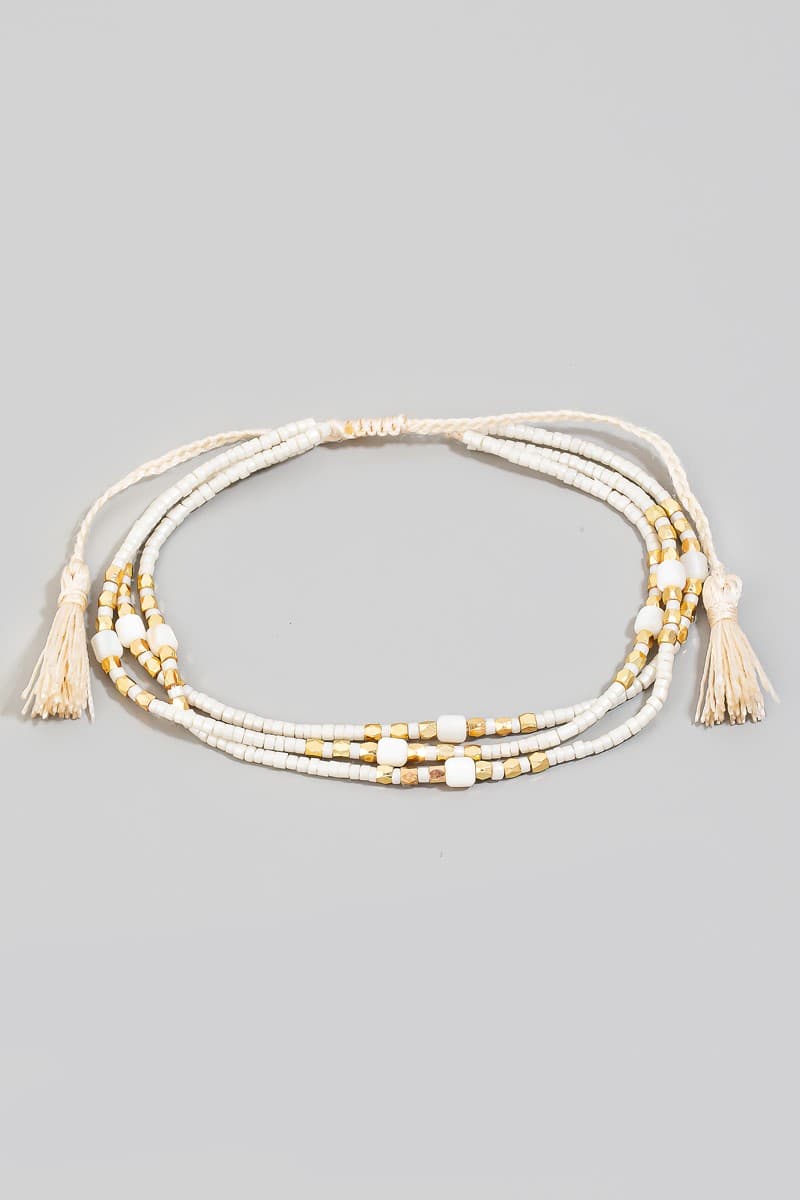 GLASS BEADS ADJUSTABLE BRACELET
