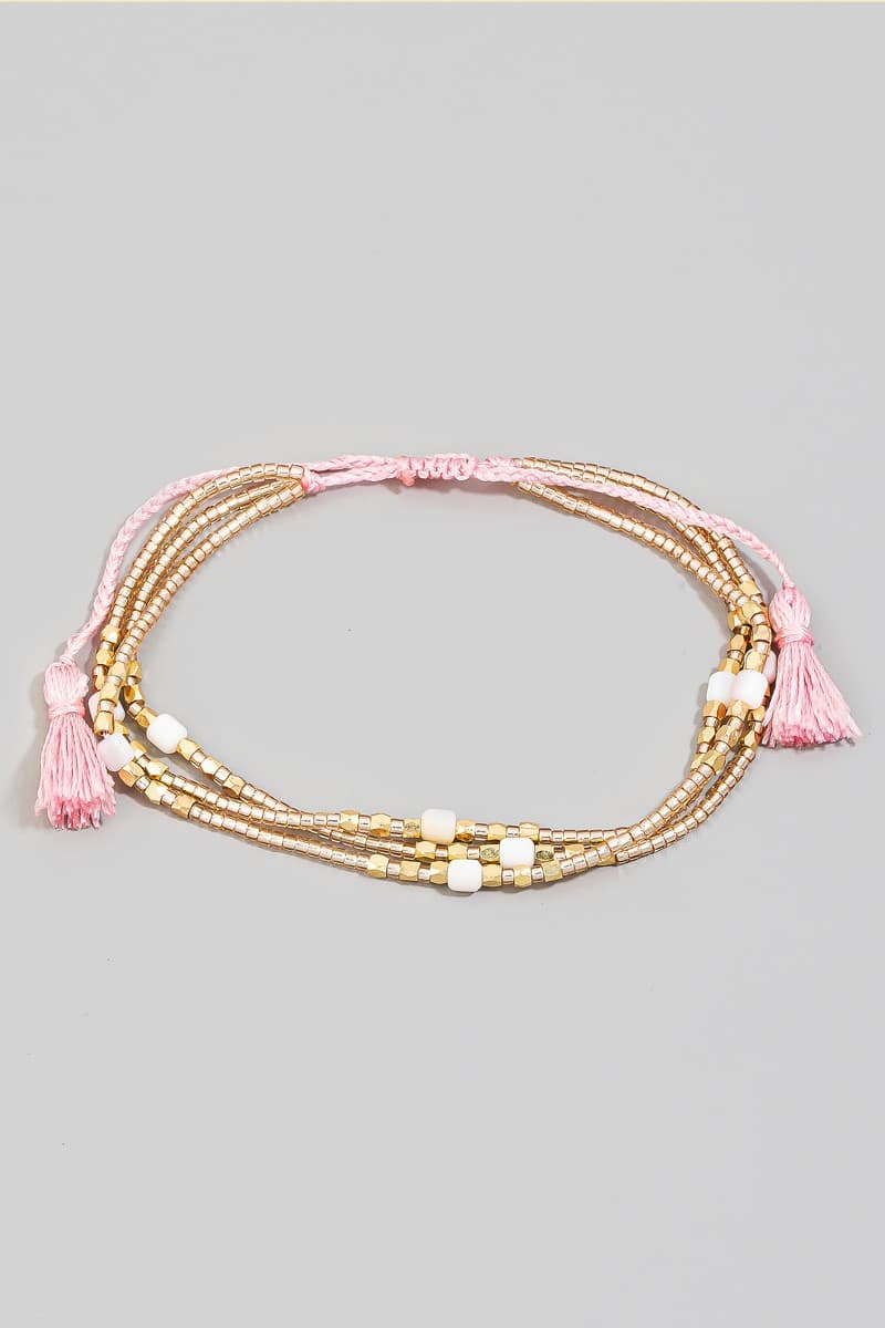 GLASS BEADS ADJUSTABLE BRACELET