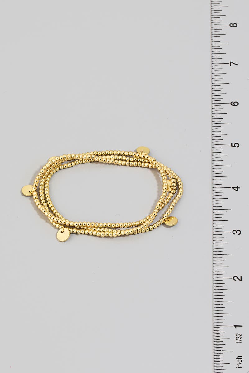 COIN BEADED STRETCH BRACELET