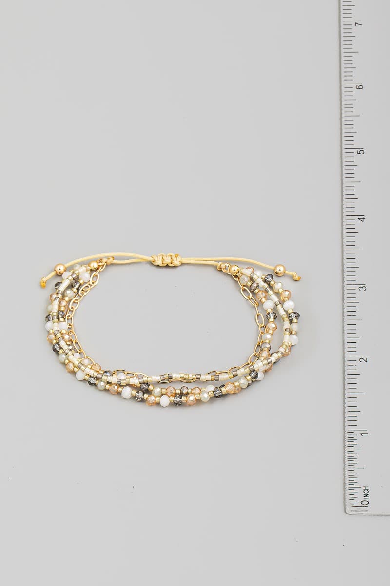 SEED BEAD AND CHAIN ADJUSTABLE BRACELET