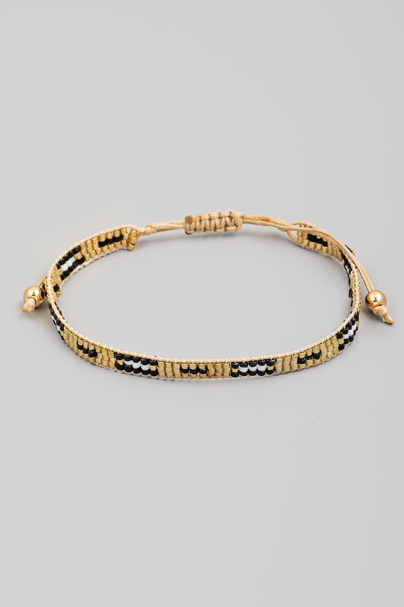 BOHO SEED BEAD WOVEN ADJUSTABLE BRACELET