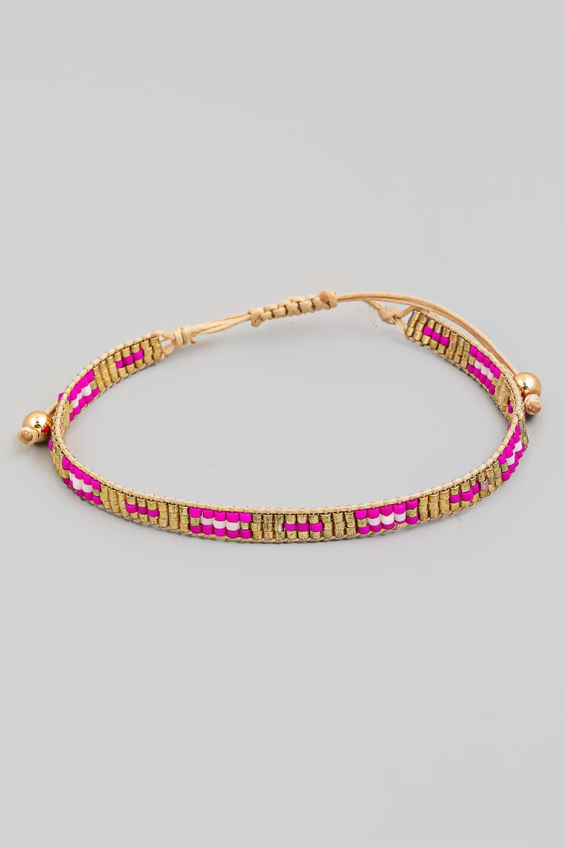 BOHO SEED BEAD WOVEN ADJUSTABLE BRACELET