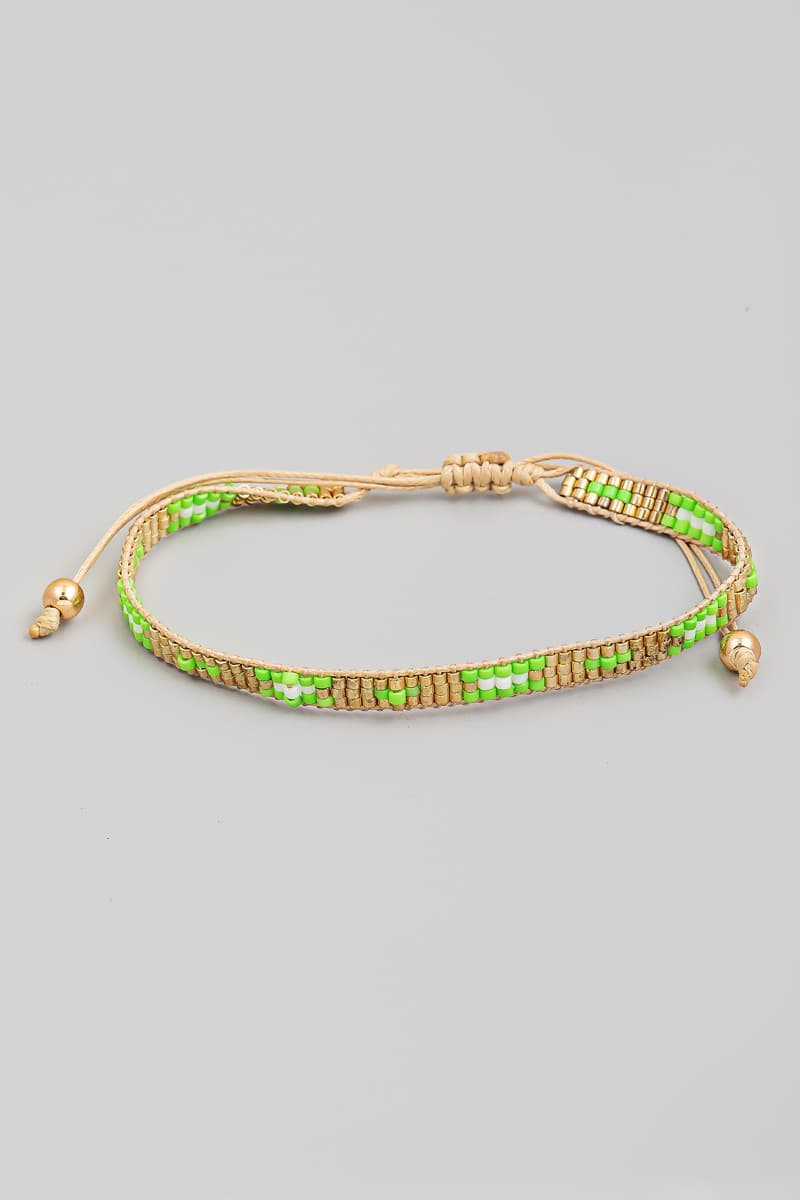 BOHO SEED BEAD WOVEN ADJUSTABLE BRACELET