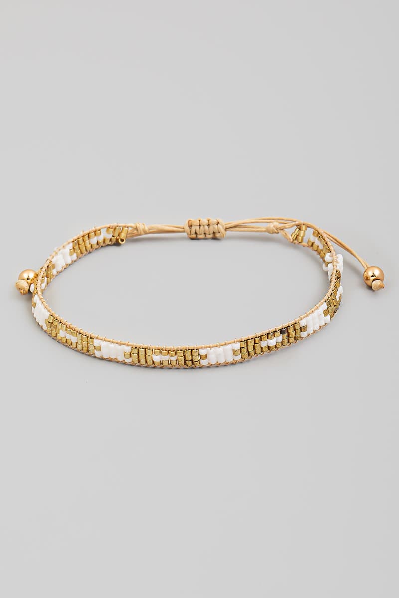 BOHO SEED BEAD WOVEN ADJUSTABLE BRACELET