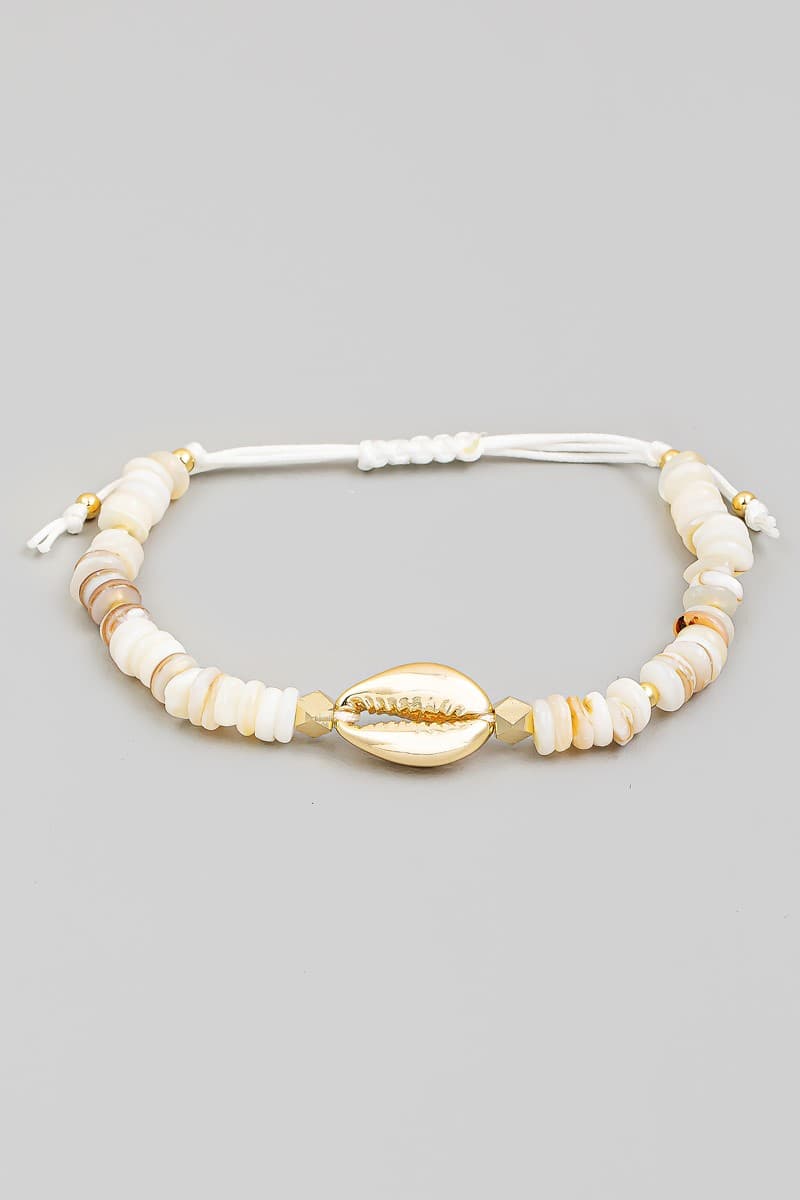 GOLDEN PUKA SHELL ADJUSTABLE BRACELET