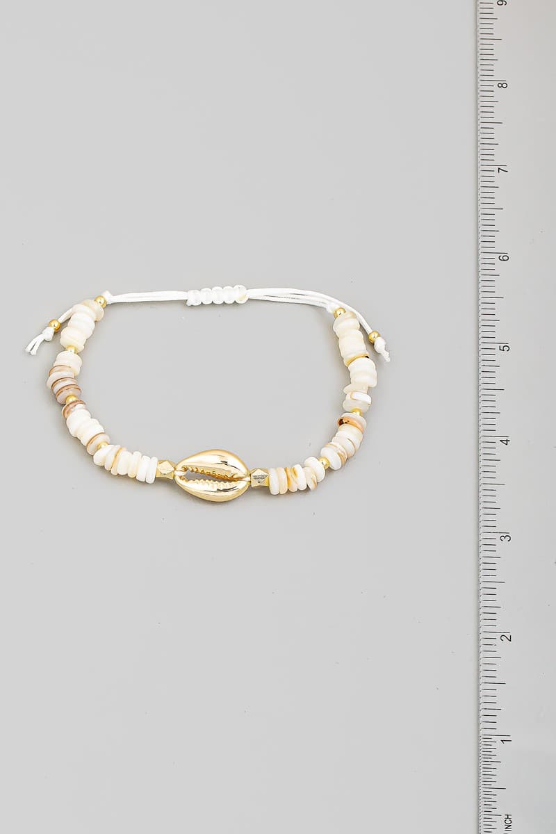 GOLDEN PUKA SHELL ADJUSTABLE BRACELET