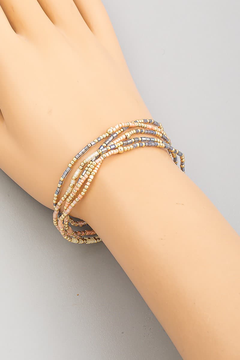 SEED BEADED STRETCH BRACELET