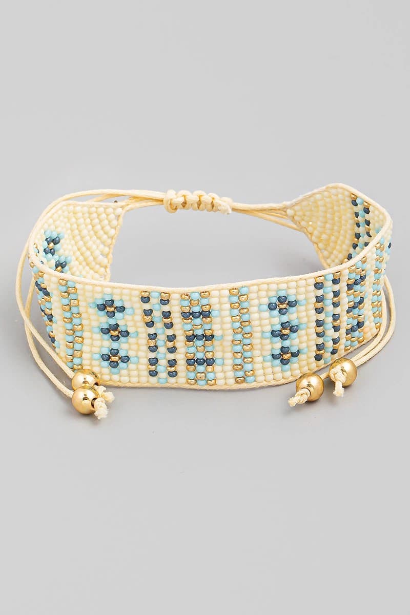 DIAMOND DESIGN WOVEN ADJUSTABLE BRACELET