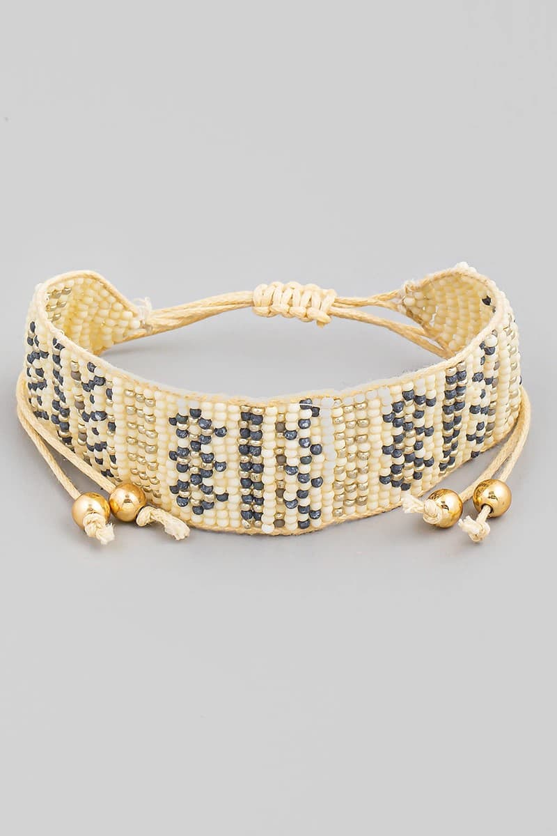 DIAMOND DESIGN WOVEN ADJUSTABLE BRACELET