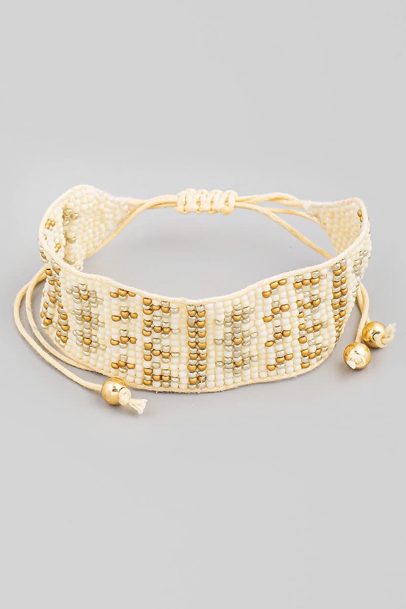 DIAMOND DESIGN WOVEN ADJUSTABLE BRACELET