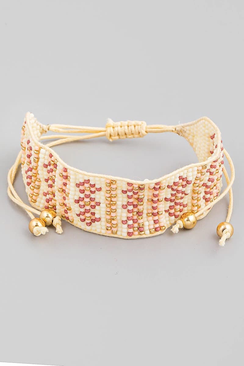 DIAMOND DESIGN WOVEN ADJUSTABLE BRACELET