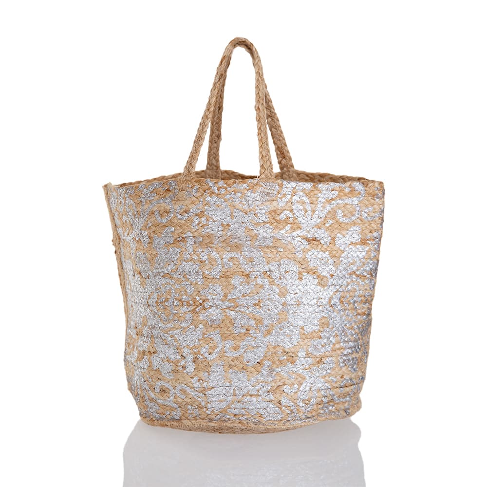 FLORAL STRAW BAG