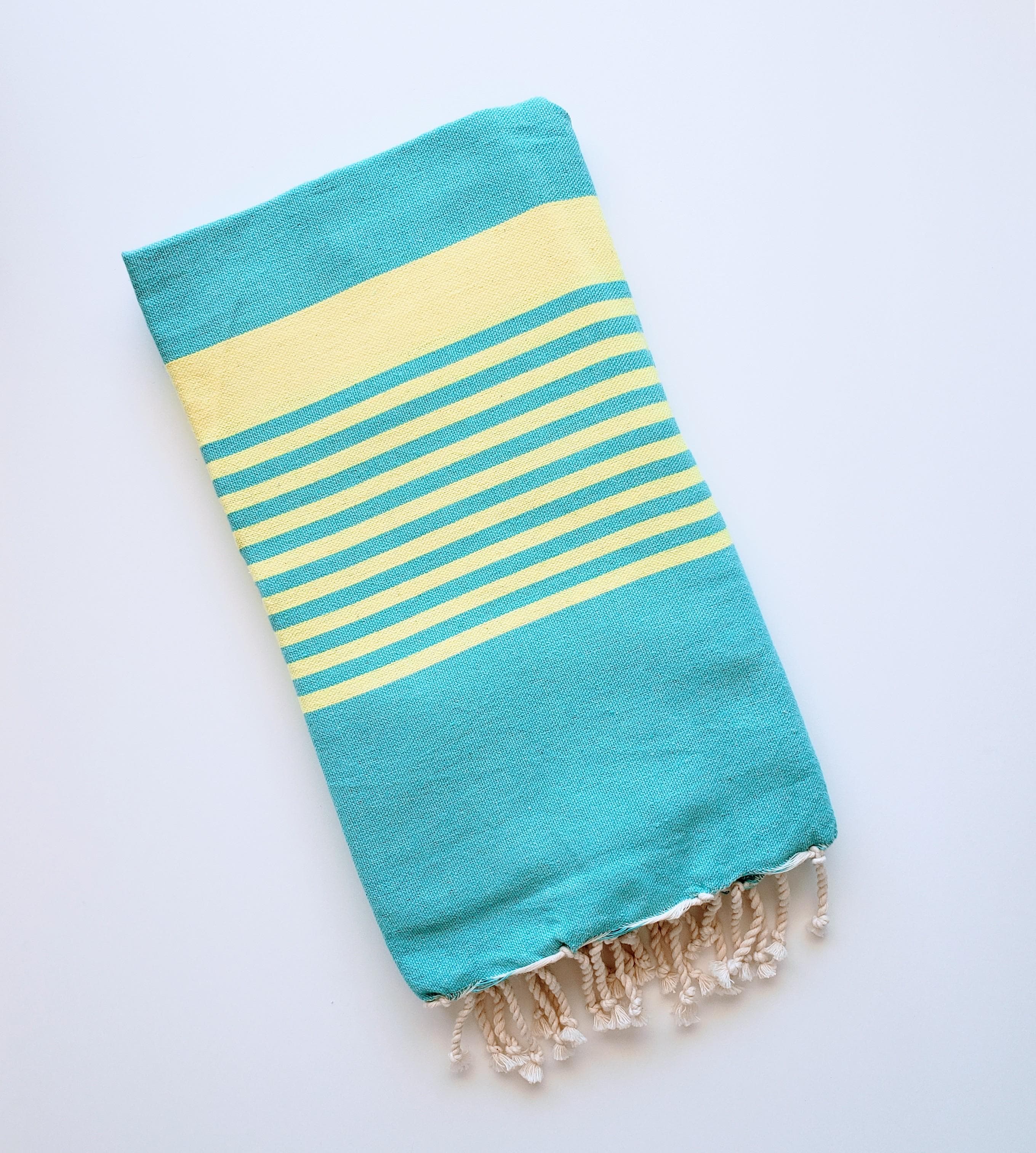 ARSH AQUA AND LIME  STRIPES TURKISH TOWELS