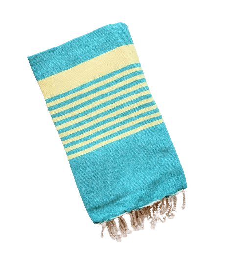 ARSH AQUA AND LIME  STRIPES TURKISH TOWELS