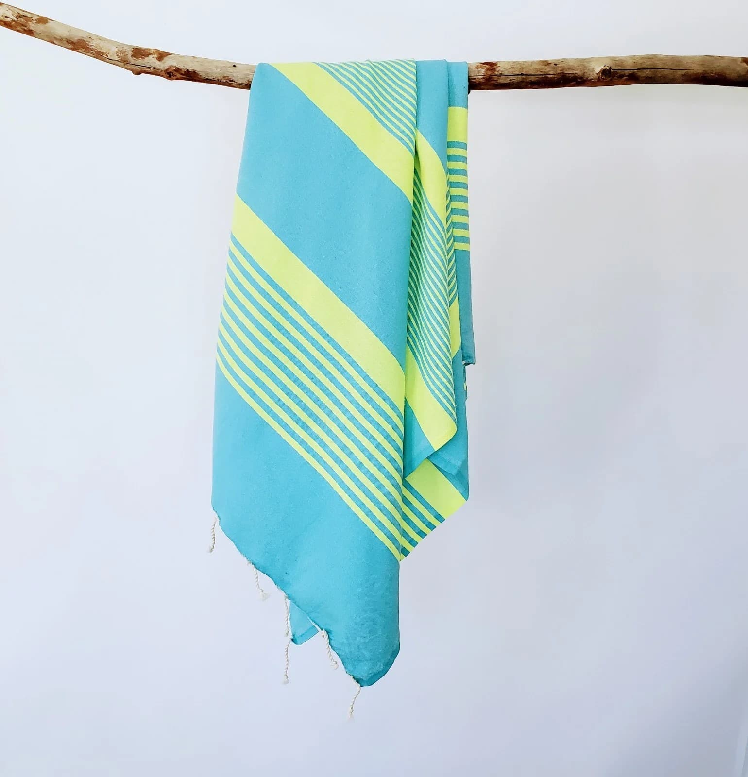 ARSH AQUA AND LIME  STRIPES TURKISH TOWELS