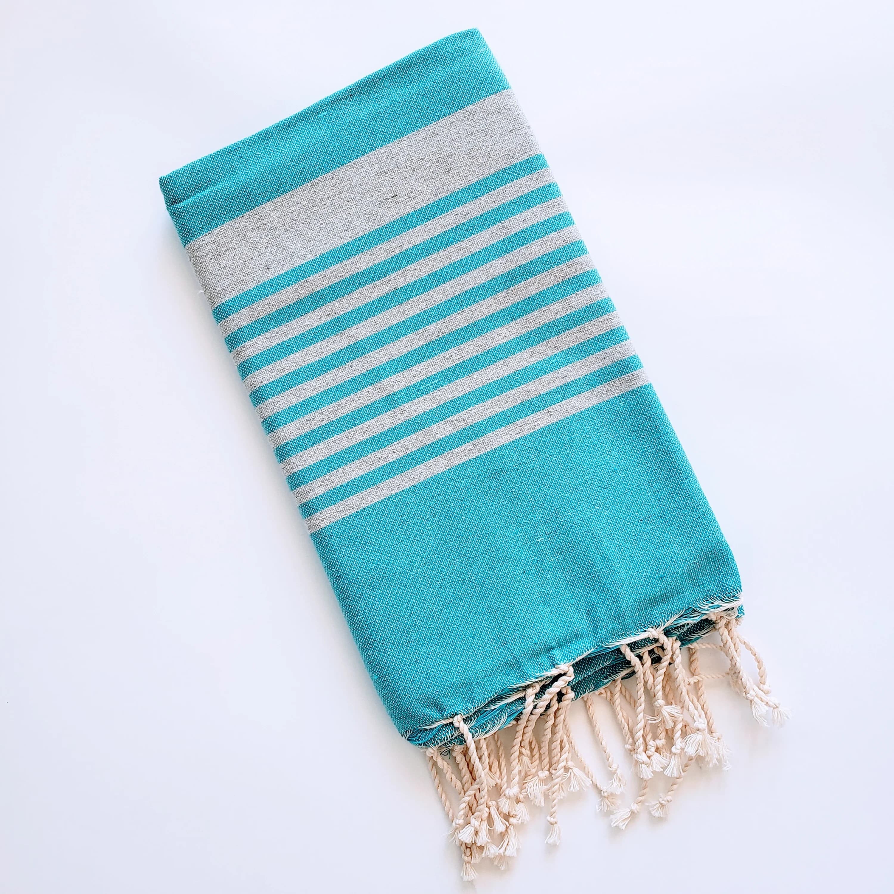 ARSH TURQ STRIPES TURKISH TOWELS