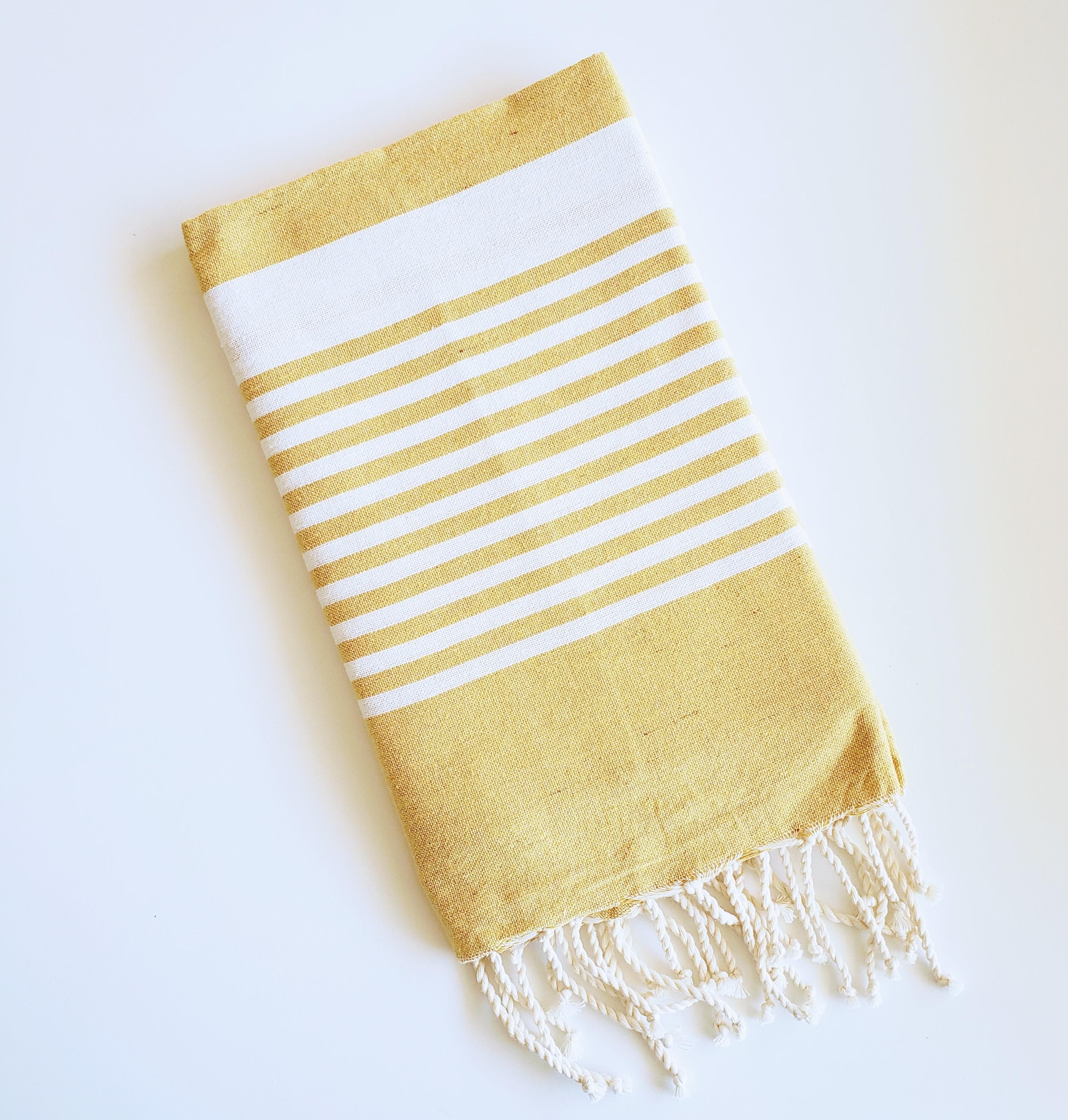 ARSH YELLOW STRIPES TURKISH TOWELS