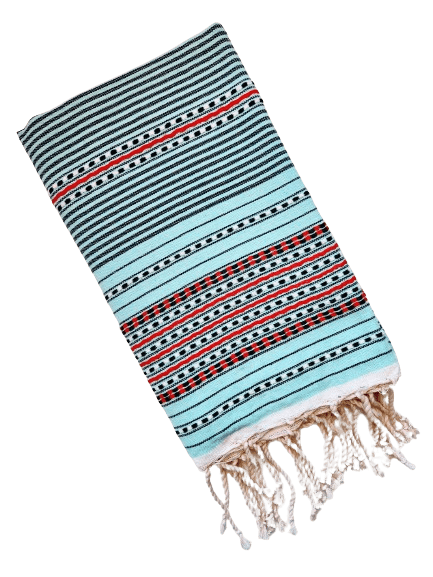 SOFIYA AQUA COLOR STRIPES AND DOT  TURKISH TOWELS