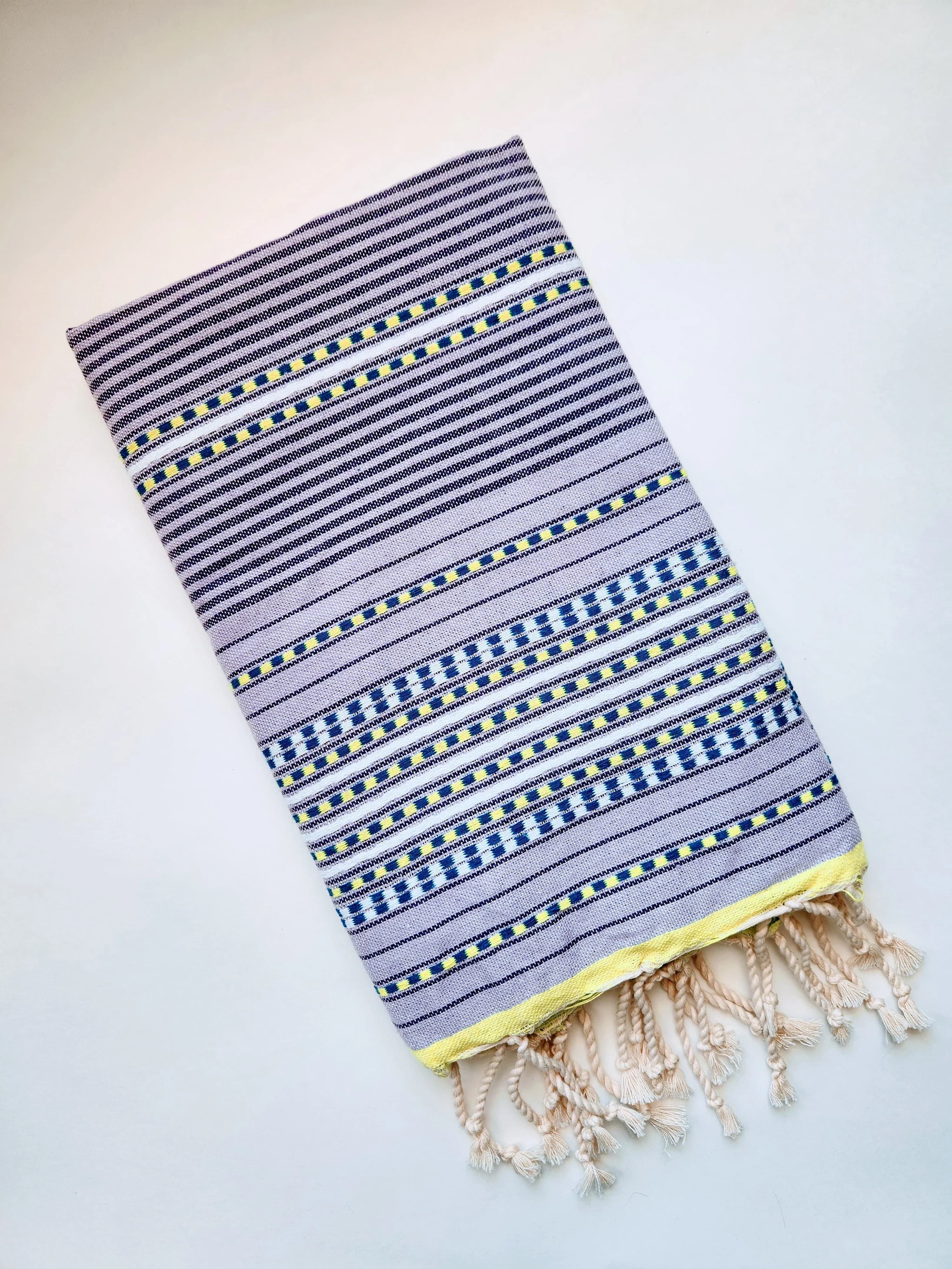 SOFIYA LAVENDER COLOR STRIPES AND DOT  TURKISH TOWELS