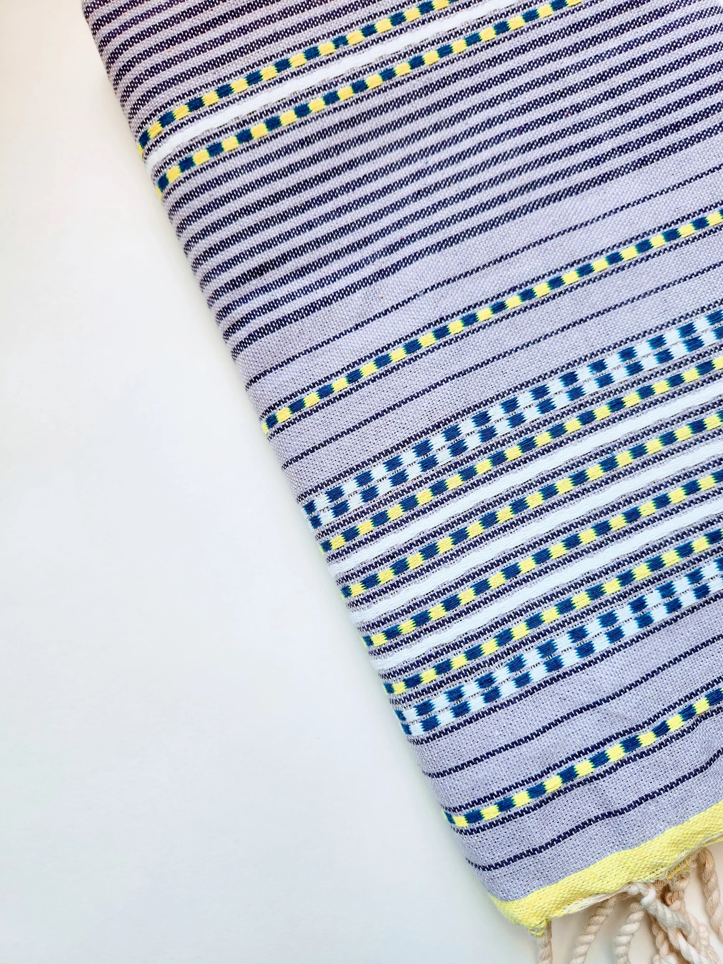 SOFIYA LAVENDER COLOR STRIPES AND DOT  TURKISH TOWELS