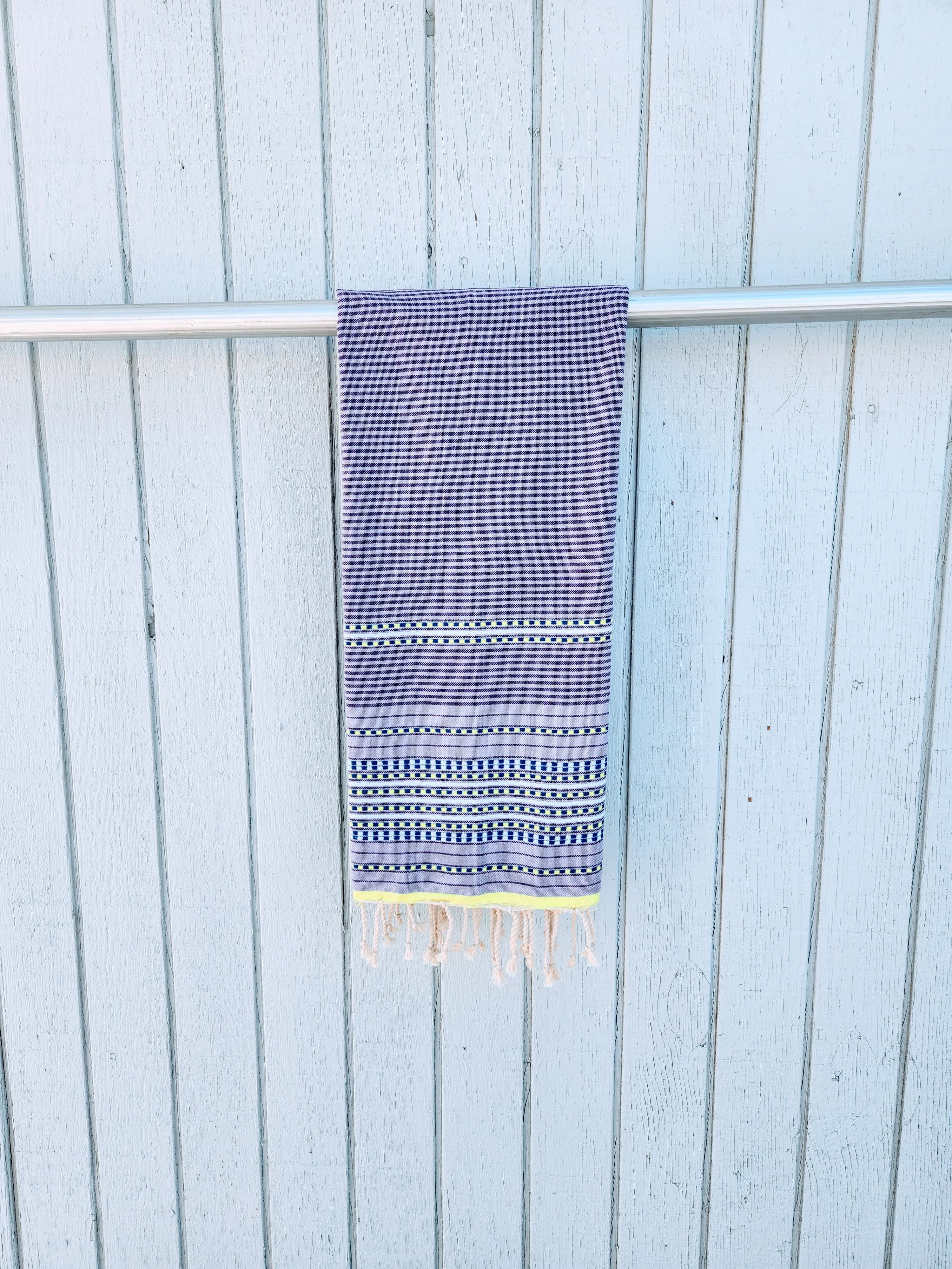 SOFIYA LAVENDER COLOR STRIPES AND DOT  TURKISH TOWELS
