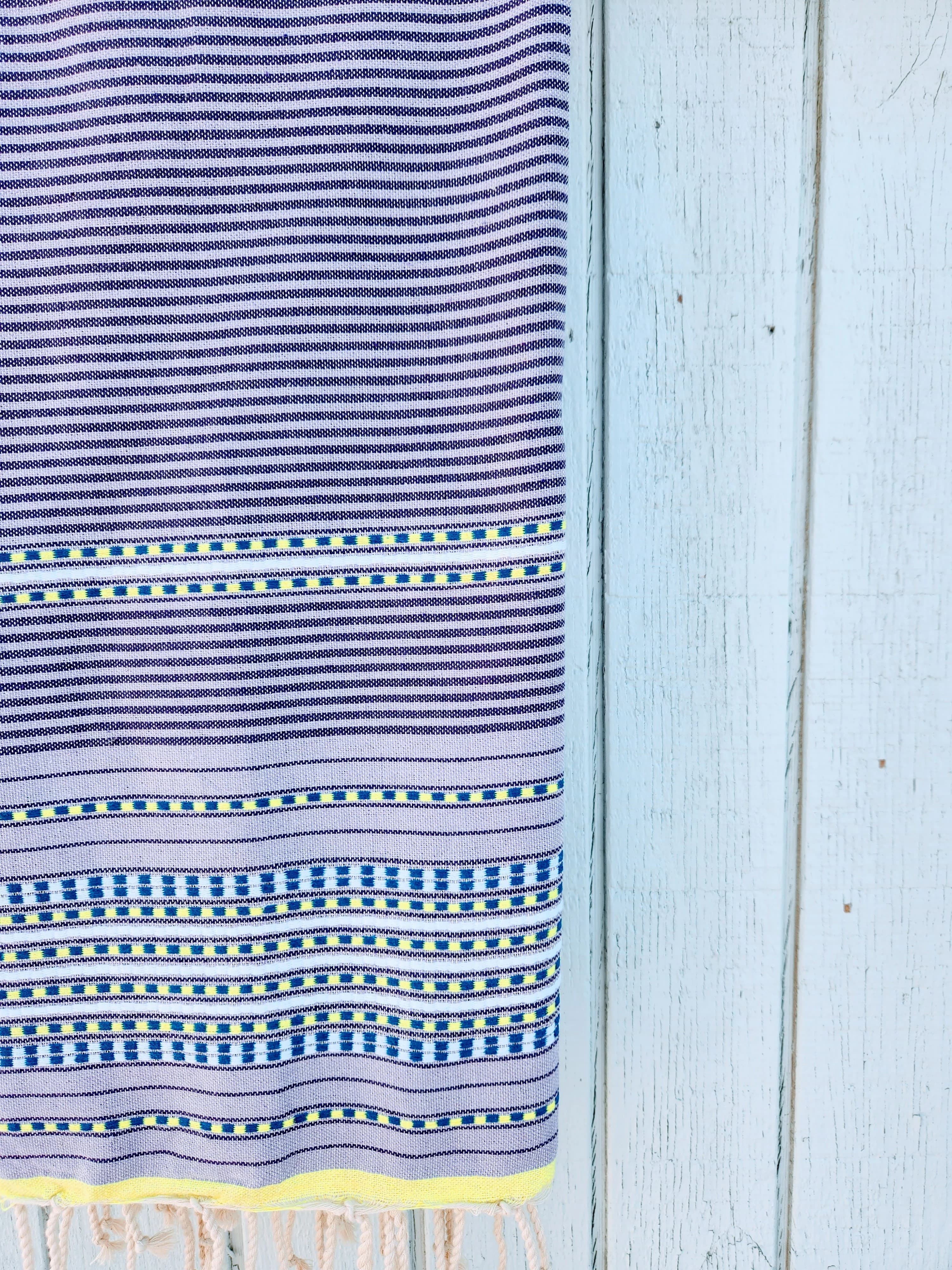 SOFIYA LAVENDER COLOR STRIPES AND DOT  TURKISH TOWELS