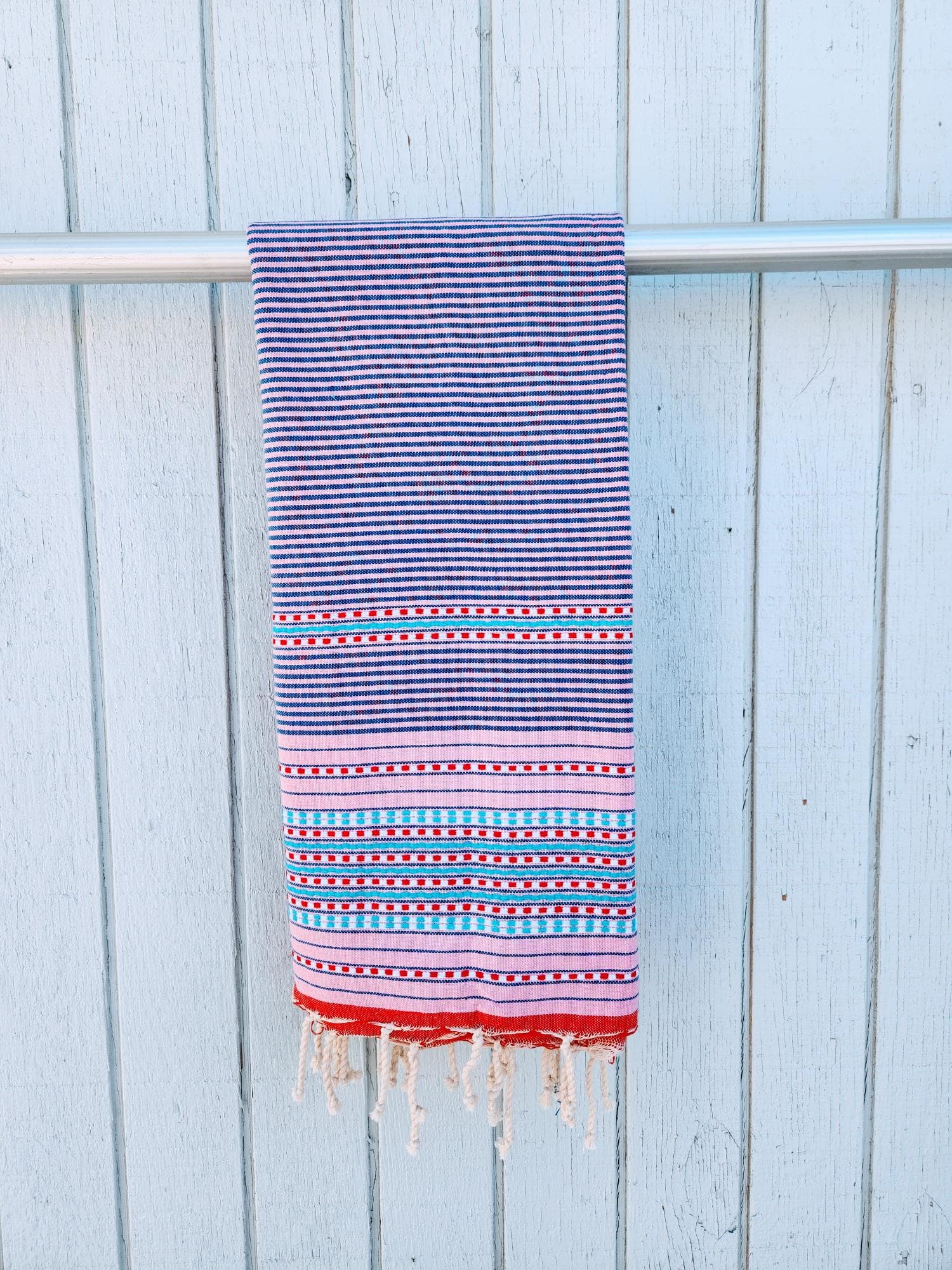 SOFIYA PINK COLOR STRIPES AND DOT  TURKISH TOWELS