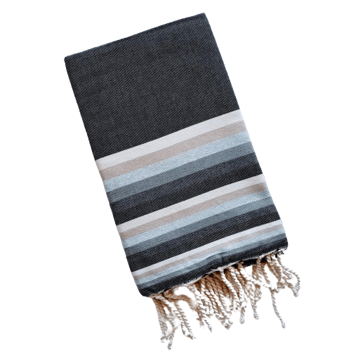 NITYA BLACK STRIPES TURKISH TOWELS