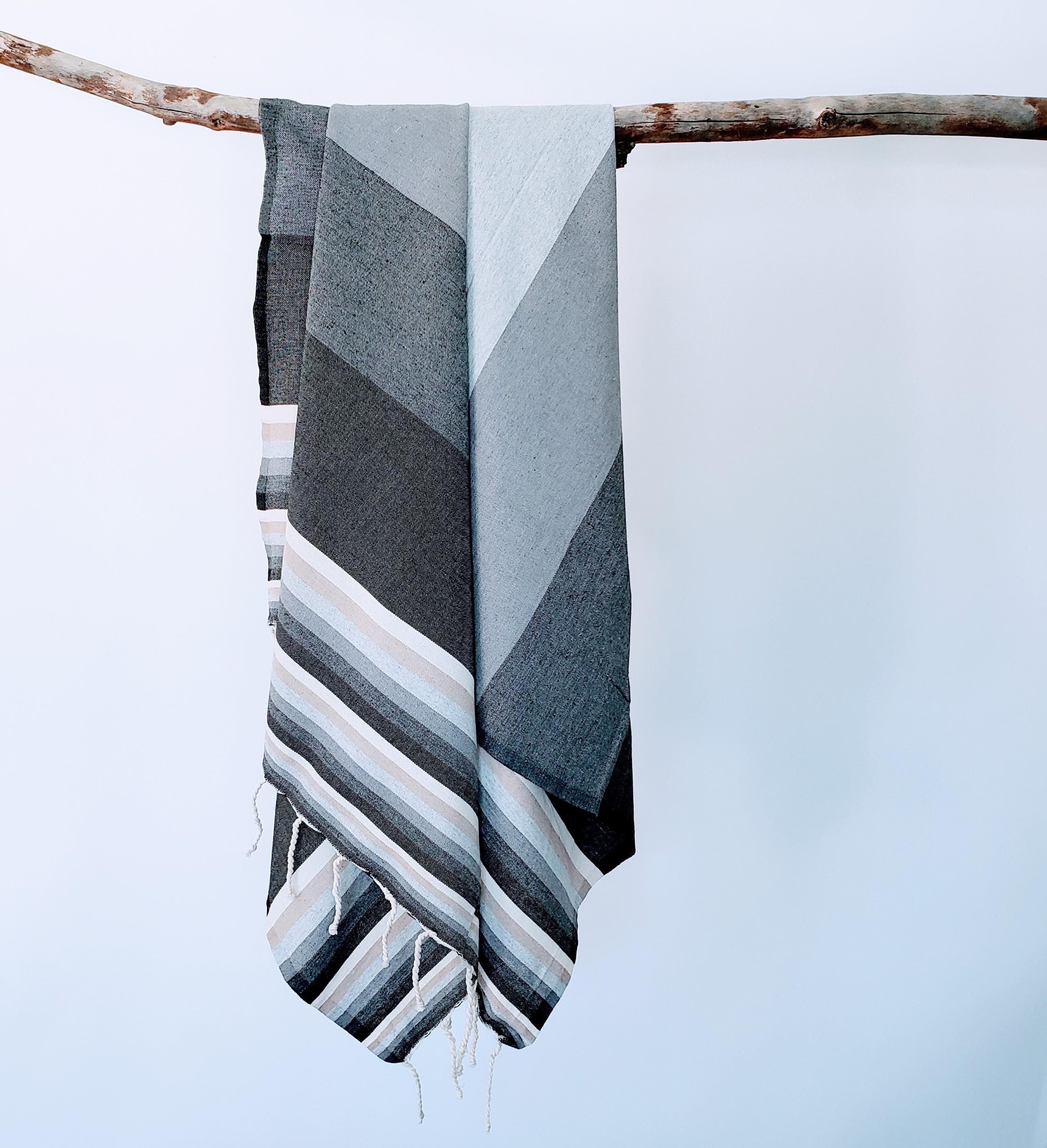 NITYA BLACK STRIPES TURKISH TOWELS