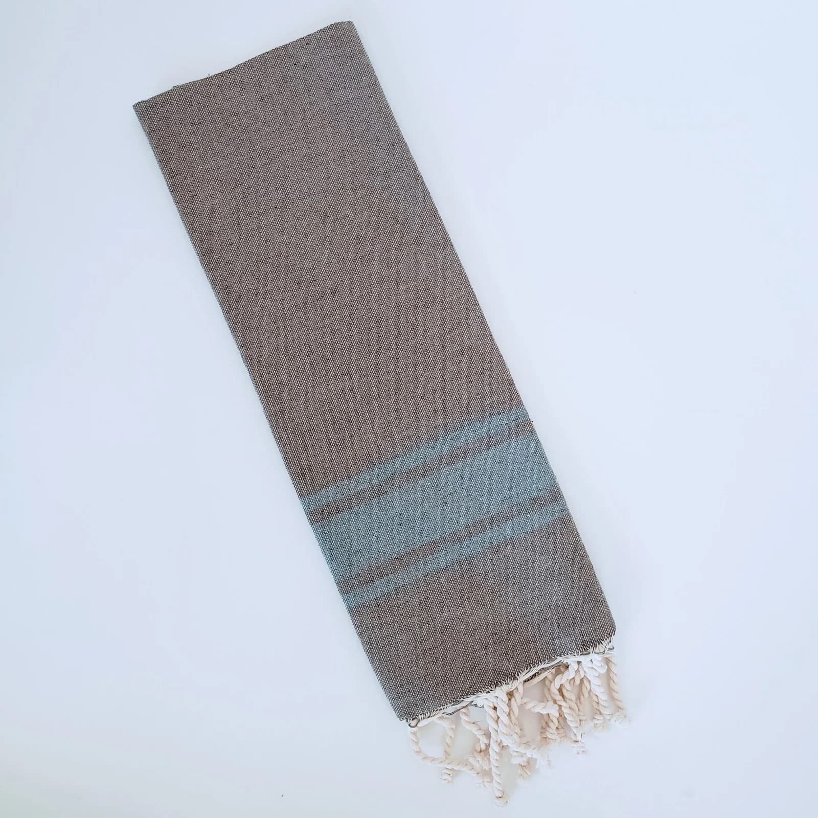 ISHA NUTMEG STRIPES TURKISH TEA AND BATH TOWELS SET OF 5