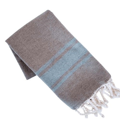 ISHA NUTMEG STRIPES TURKISH TEA AND BATH TOWELS SET OF 5
