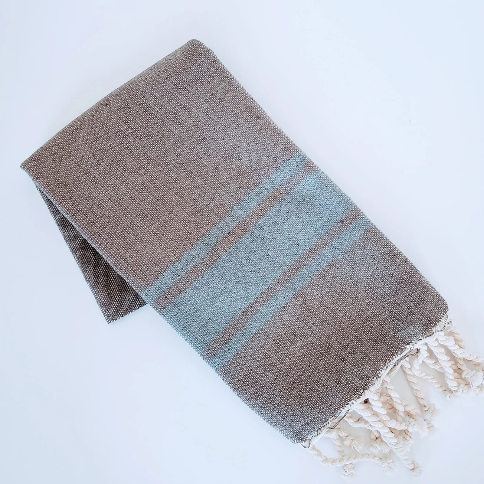 ISHA NUTMEG STRIPES TURKISH TEA AND BATH TOWELS SET OF 5