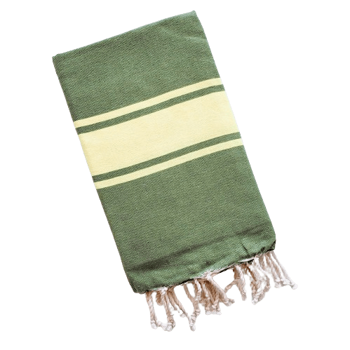 DIVISHA OLIVE STRIPES TURKISH TOWELS