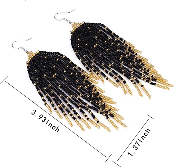 DOT LOOK SEED BEAD DANGLE EARRING