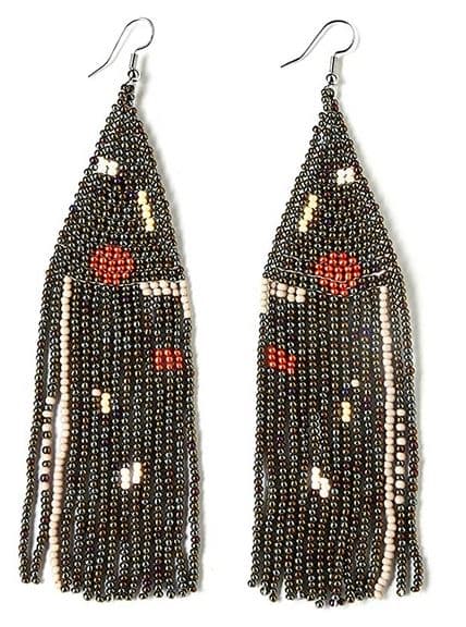 SHAPES DESIGN SEED BEAD DANGLE EARRING