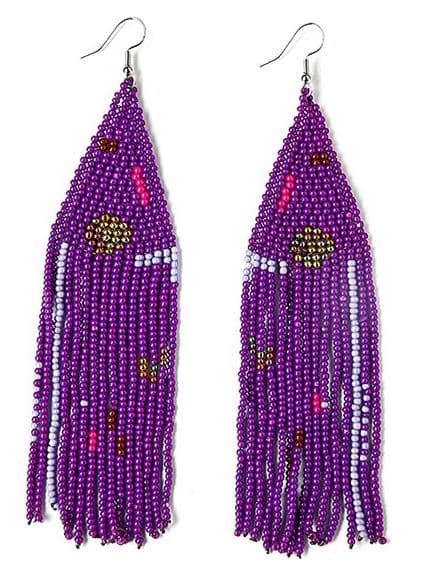 SHAPES DESIGN SEED BEAD DANGLE EARRING
