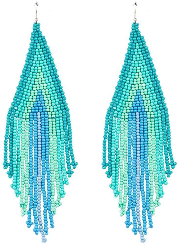 SEED BEAD BOHEMIAN DANGLE EARRING