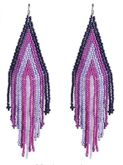 SEED BEAD BOHEMIAN DANGLE EARRING