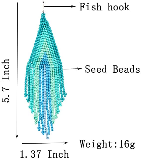 SEED BEAD BOHEMIAN DANGLE EARRING
