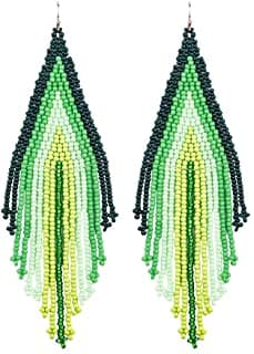 SEED BEAD BOHEMIAN DANGLE EARRING